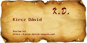 Kircz Dávid névjegykártya